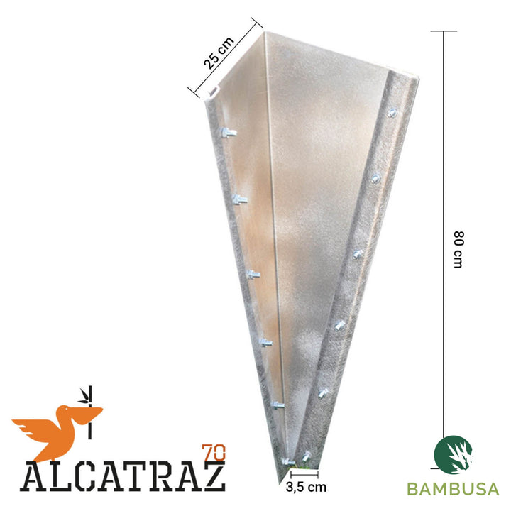 Angles en aluminium 70 cm — Lot de 4, pour barrière anti-rhizome BAR70 — Bambusa, spécialiste du bambou