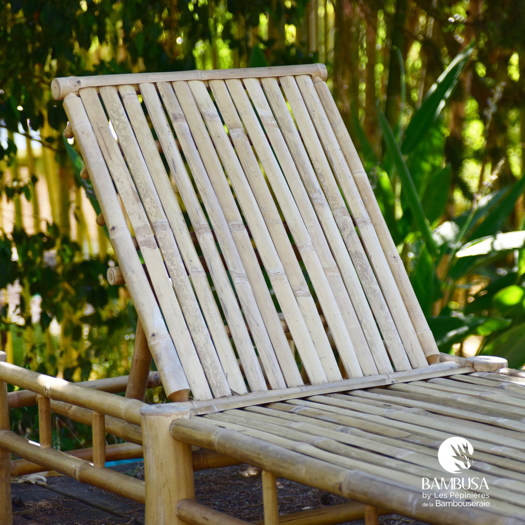 Bain de soleil Thamno — transat inclinable de jardin en bambou naturel