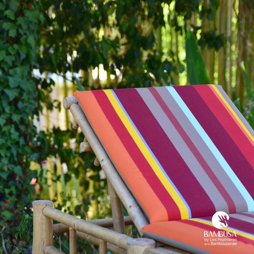 Bain de soleil Thamno — transat inclinable de jardin en bambou naturel