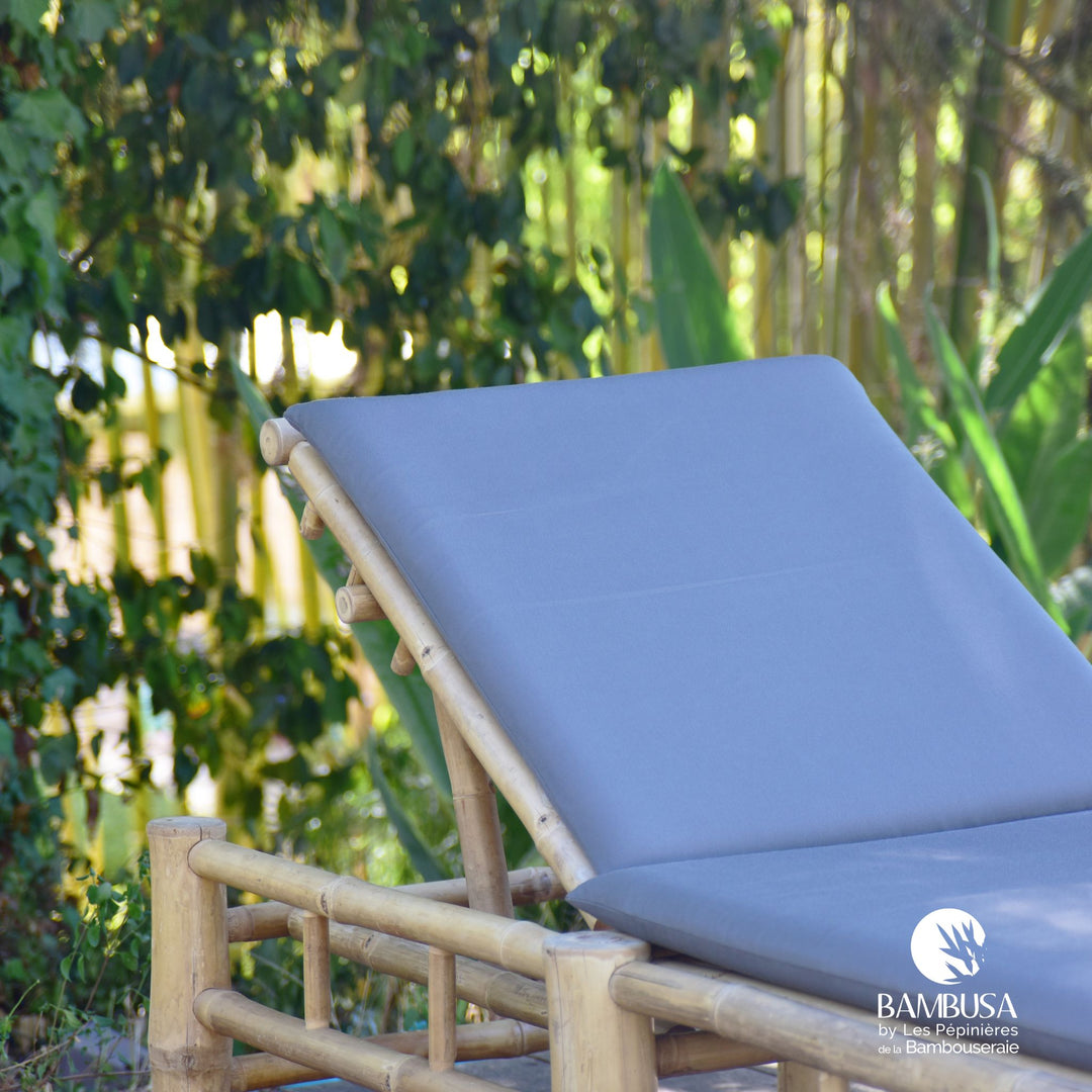 Bain de soleil Thamno — transat inclinable de jardin en bambou naturel