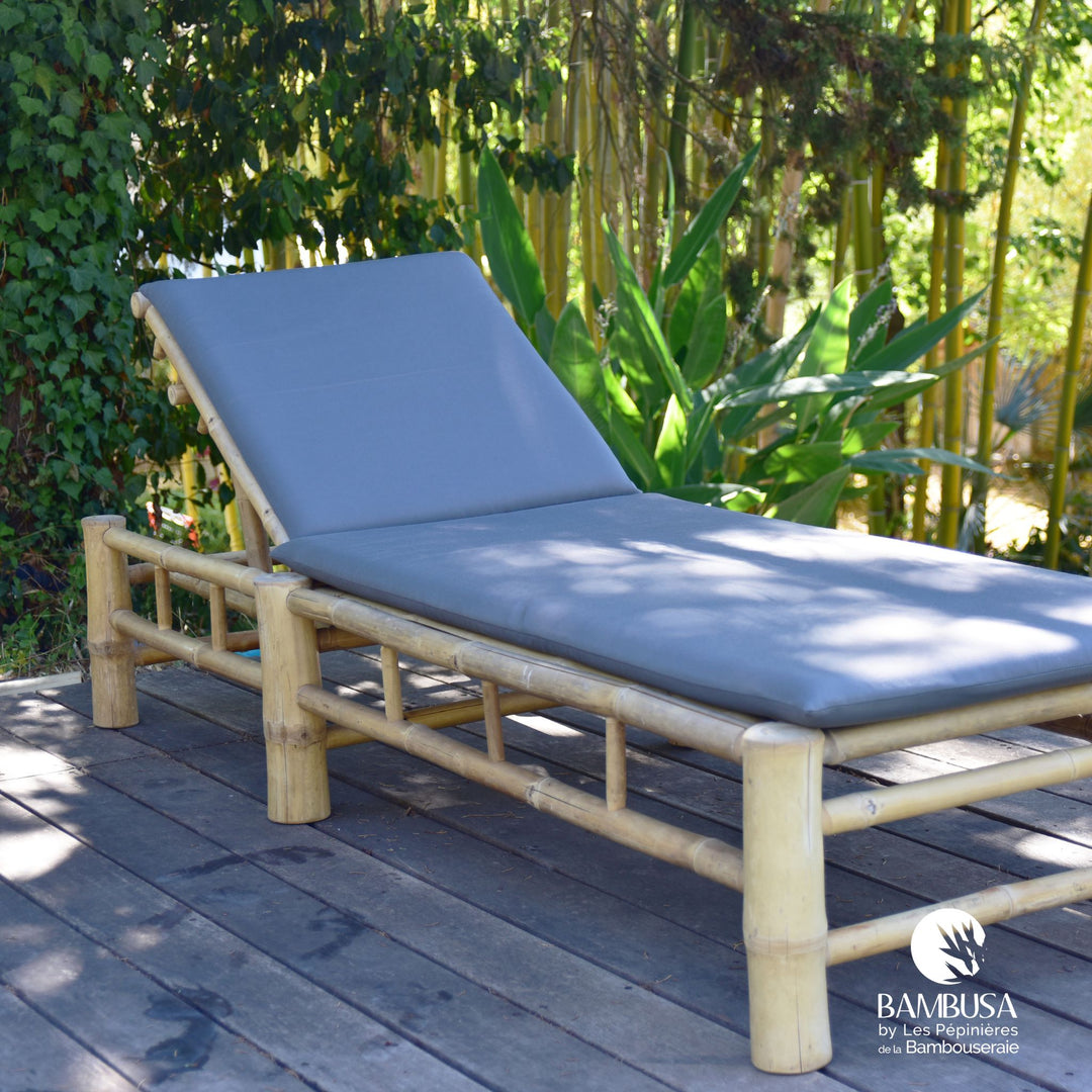 Bain de soleil Thamno — transat inclinable de jardin en bambou naturel