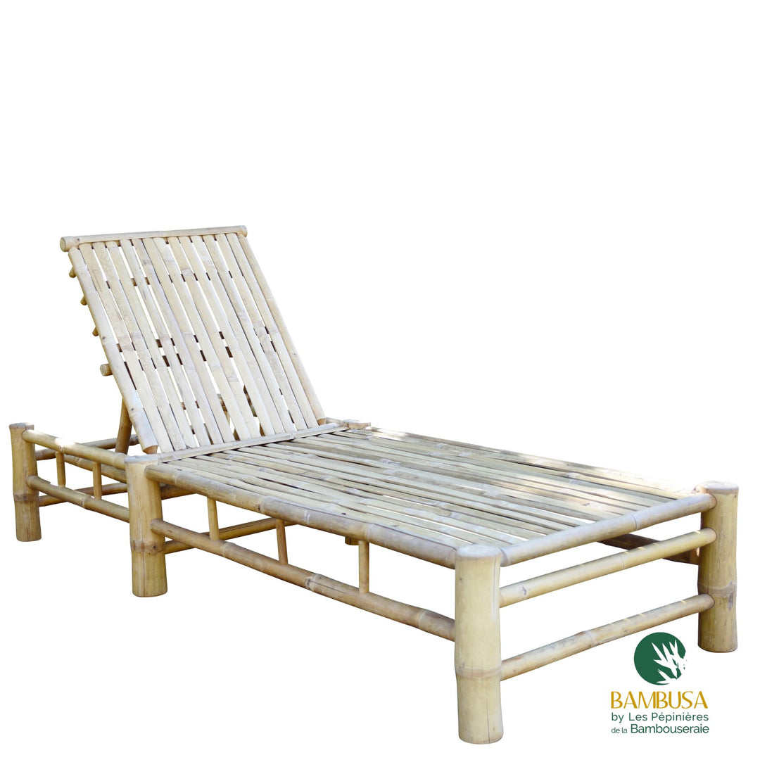 Bain de soleil Thamno — transat inclinable de jardin en bambou naturel
