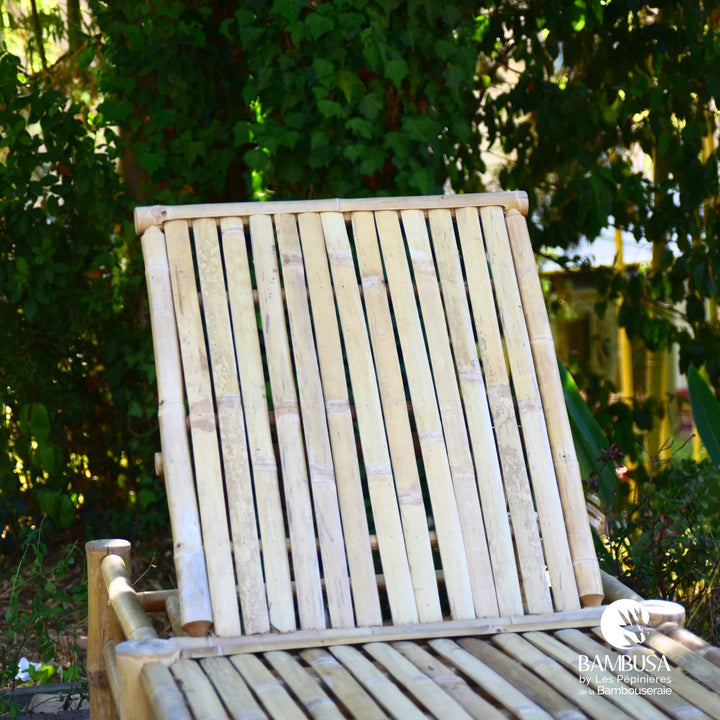 Bain de soleil Thamno — transat inclinable de jardin en bambou naturel
