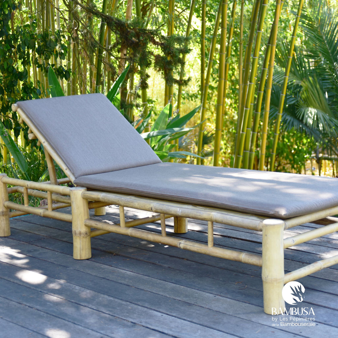 Bain de soleil Thamno — transat inclinable de jardin en bambou naturel