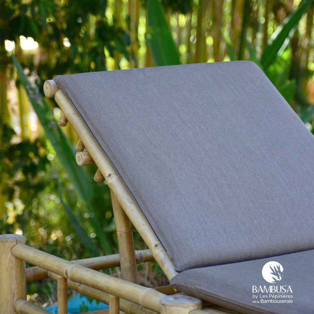 Bain de soleil Thamno — transat inclinable de jardin en bambou naturel