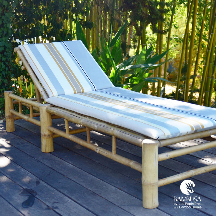 Bain de soleil Thamno — transat inclinable de jardin en bambou naturel
