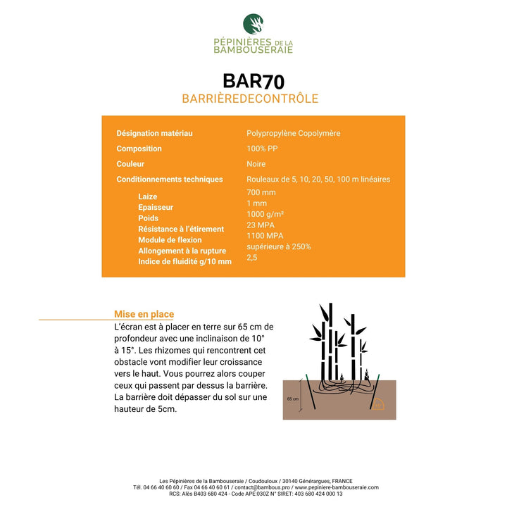 Barre de jonction aluminium 70 cm — pour barrière anti-rhizome BAR70 — Bambusa, spécialiste du bambou — photo 6