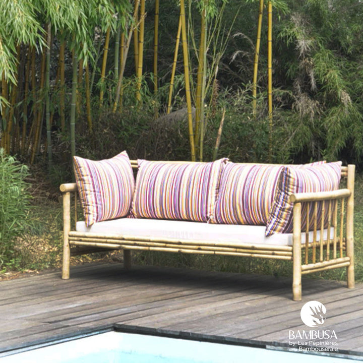 Canapé Tirso — canapé de jardin en bambou naturel brut