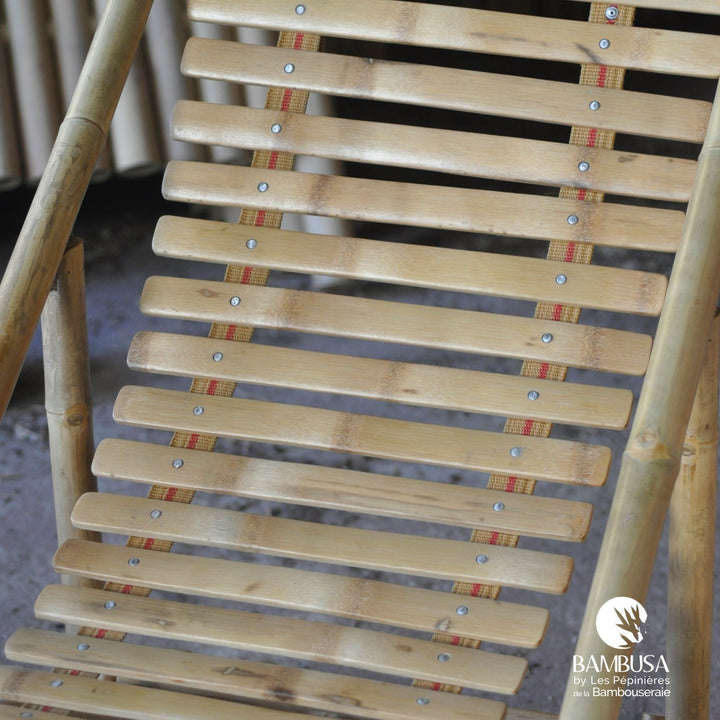 Chaise longue Yusha — chaise longue de jardin en bambou naturel pliante — mobilier de jardin — photo 14