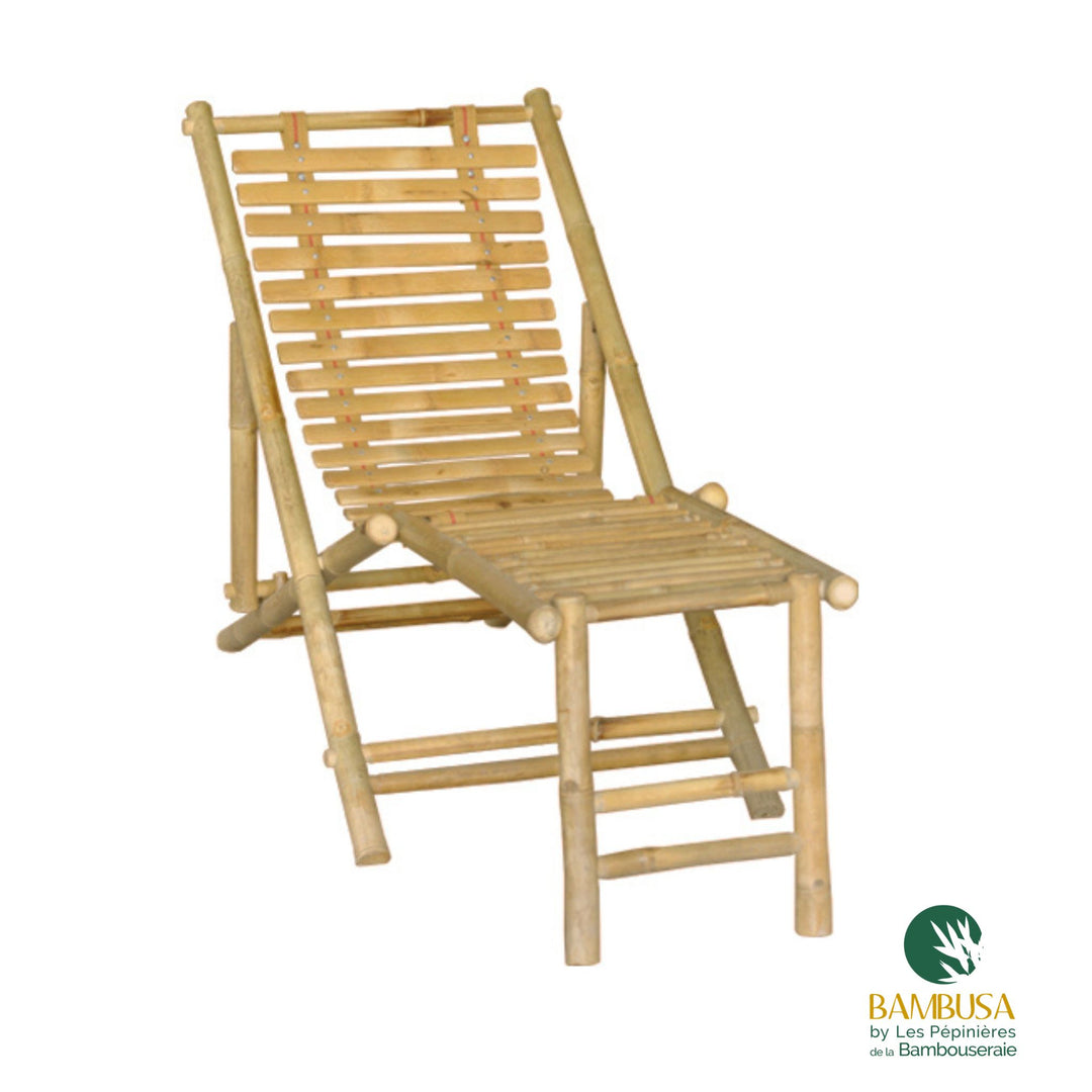 Chaise longue Yusha — chaise longue de jardin en bambou naturel pliante — photo 11