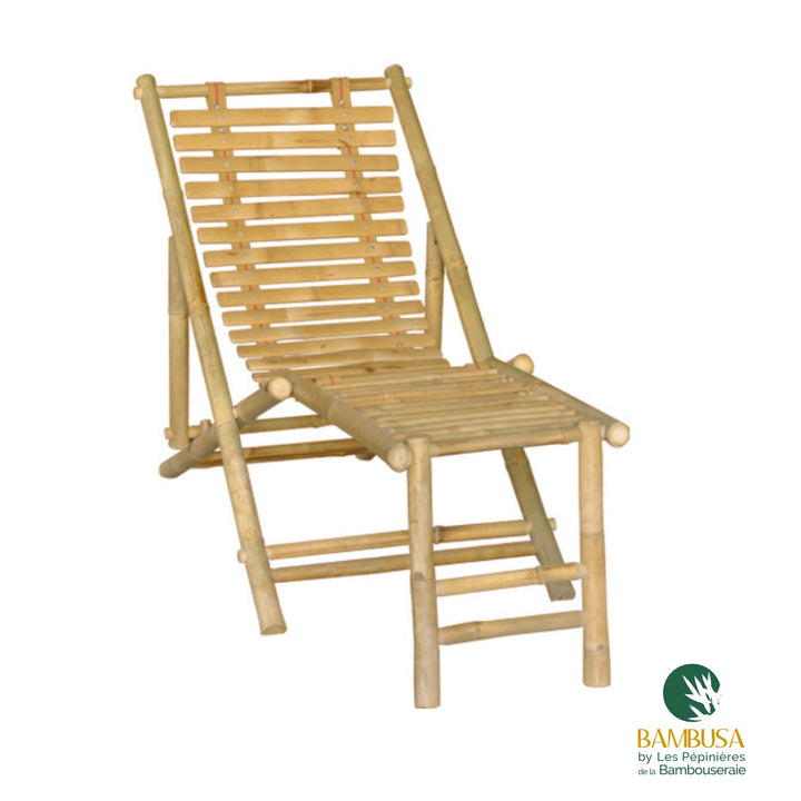 Chaise longue Yusha — chaise longue de jardin en bambou naturel pliante — photo 11
