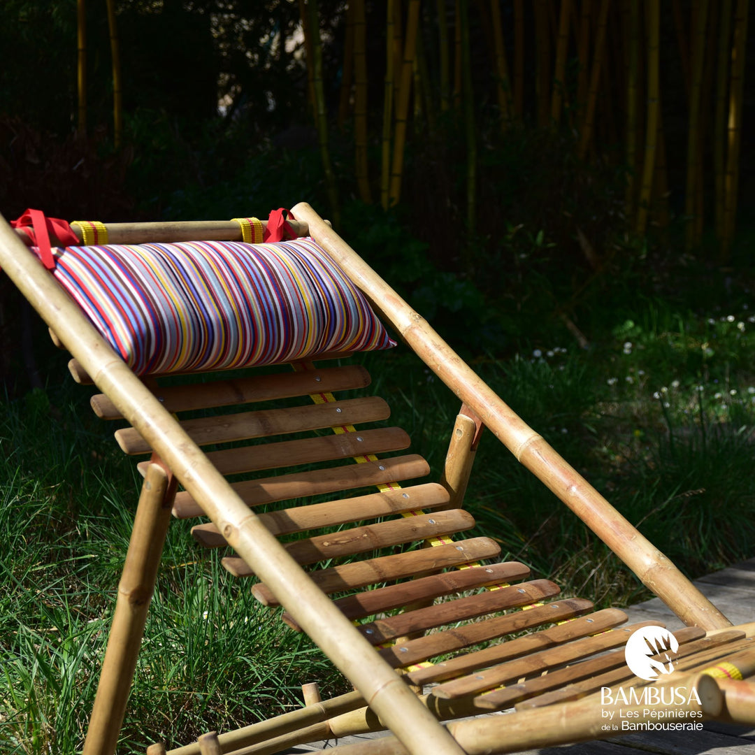 Chaise longue Yusha — chaise longue de jardin en bambou naturel pliante — Bambusa, spécialiste du bambou