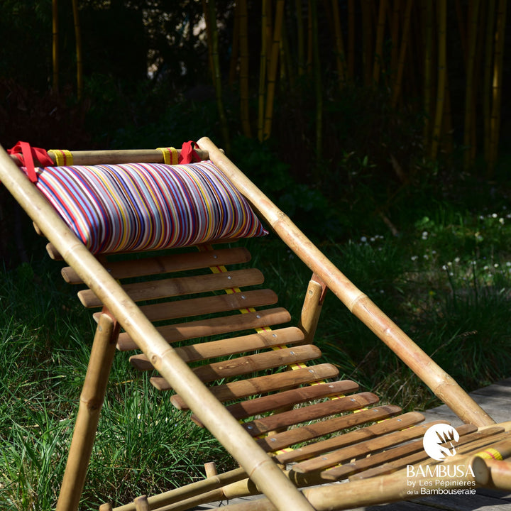 Chaise longue Yusha — chaise longue de jardin en bambou naturel pliante — Bambusa, spécialiste du bambou