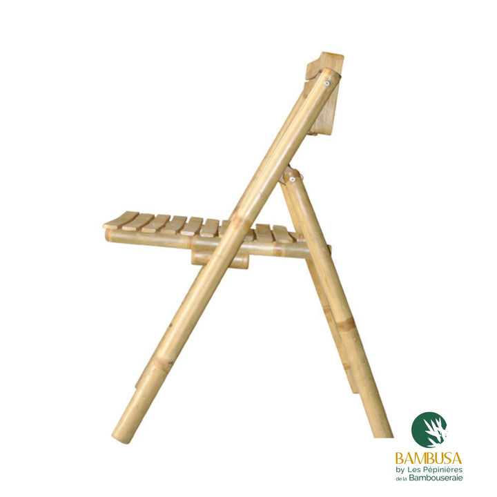 Chaise pliante Phyllo — chaise de jardin en bambou naturel — décoration de jardin