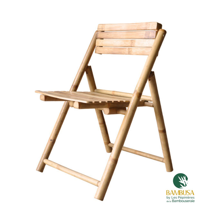 Chaise pliante Phyllo — chaise de jardin en bambou naturel — mobilier de jardin