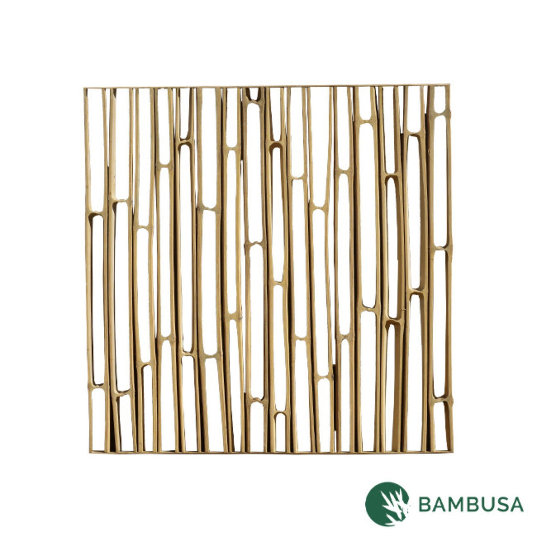 Cadre mural Hibano 100×100 cm — Décoration extérieure en chaumes de bambou — mobilier de jardin