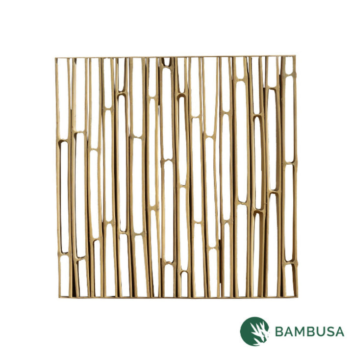 Cadre mural Hibano 100×100 cm — Décoration extérieure en chaumes de bambou — mobilier de jardin