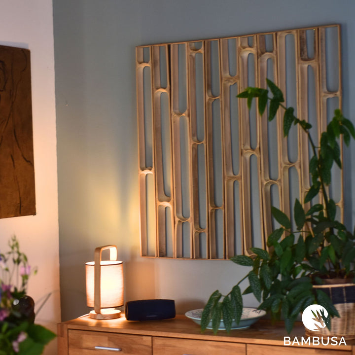 Cadre mural Hibano 100×100 cm — Décoration extérieure en chaumes de bambou — mobilier de jardin — photo 9