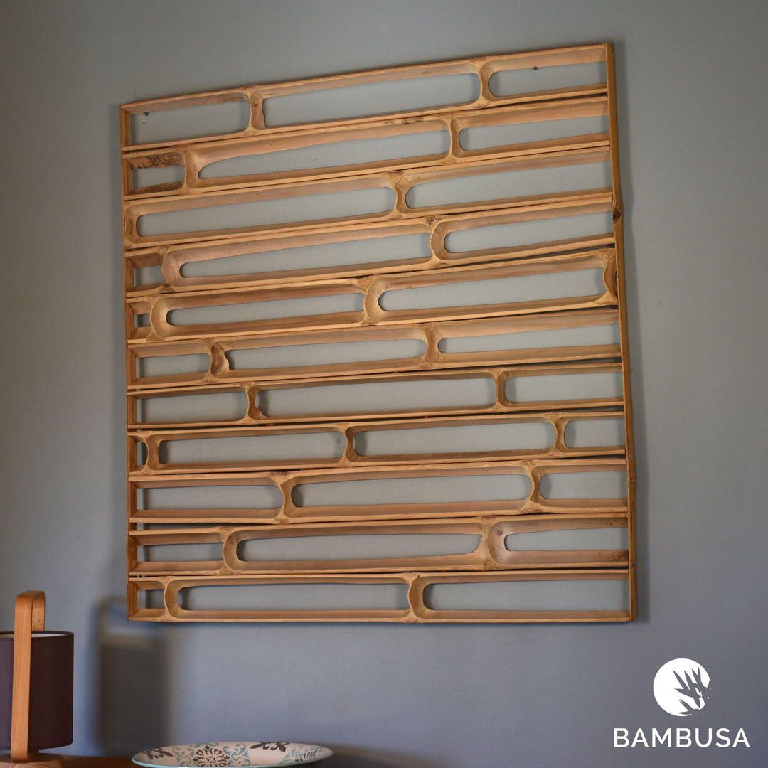 Cadre mural Hibano 100×100 cm — Décoration extérieure en chaumes de bambou — Bambusa, spécialiste du bambou — photo 15