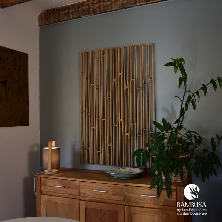 Cadre mural Hibano 120×80 cm — Décoration extérieure en chaumes de bambou — cadre mural en bambou — photo 17