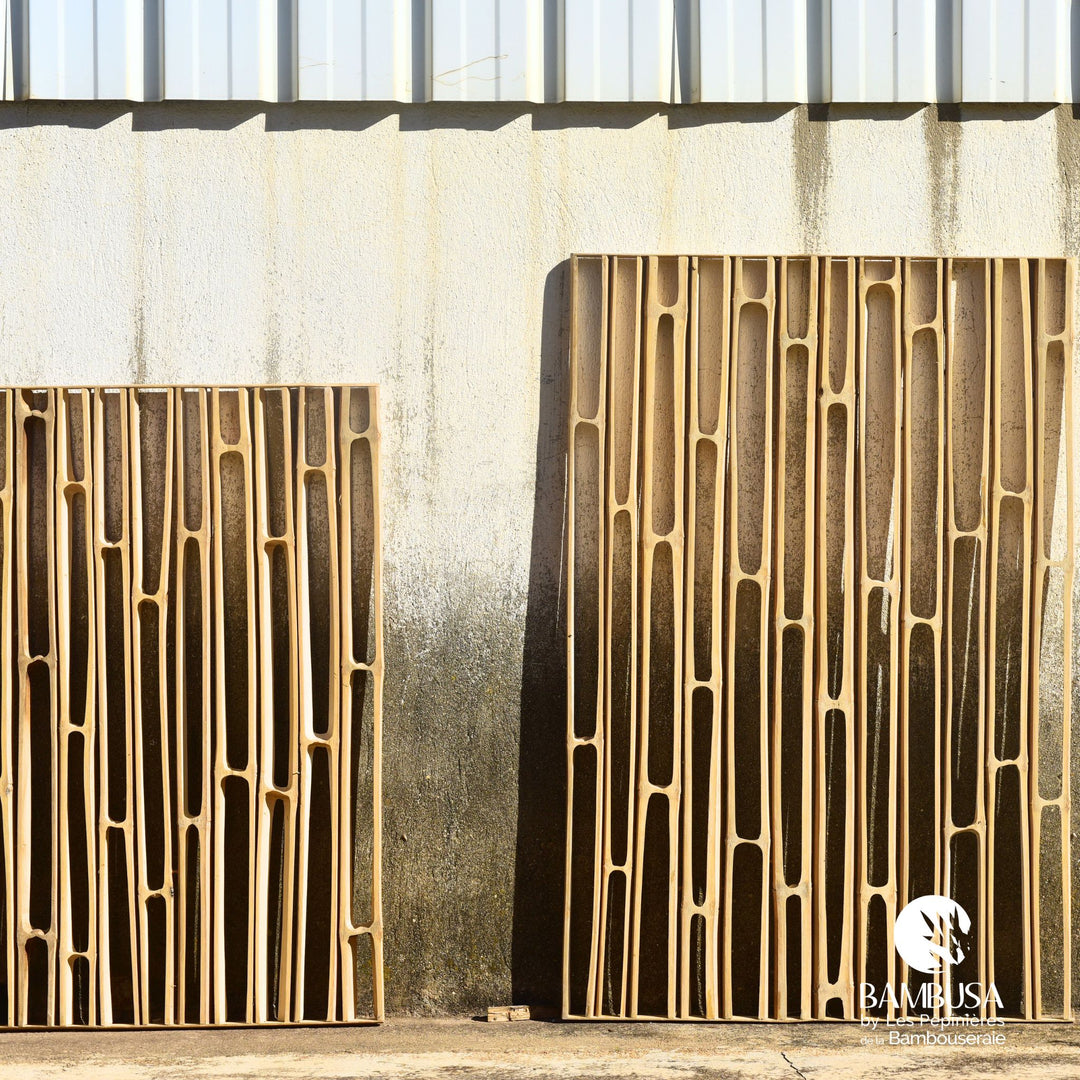 Cadre mural Hibano 120×80 cm — Décoration extérieure en chaumes de bambou — Bambusa, spécialiste du bambou