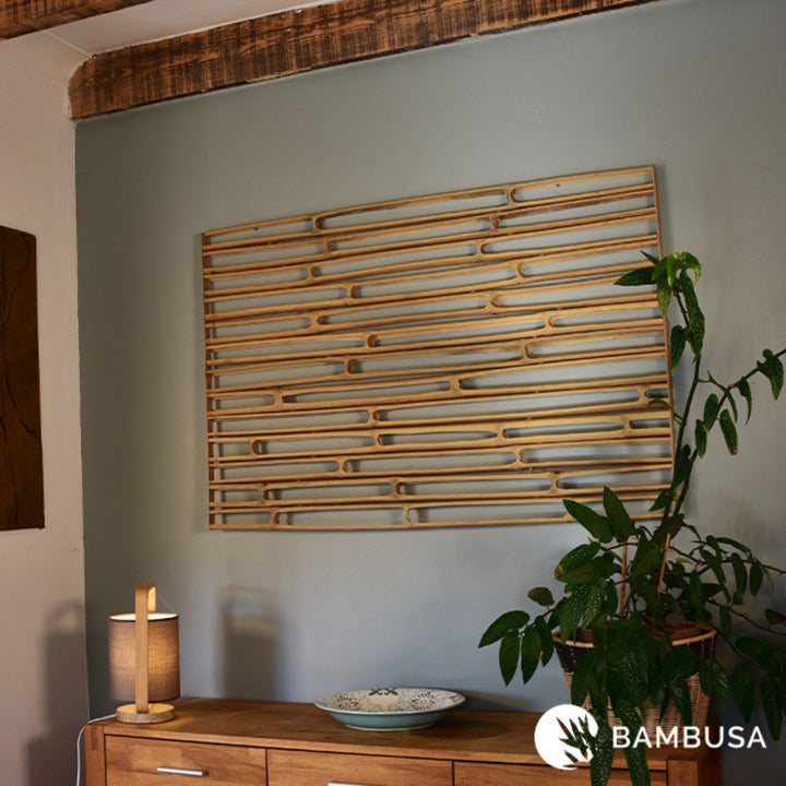 Cadre mural Hibano 120×80 cm — Décoration extérieure en chaumes de bambou — cadre mural en bambou — photo 7