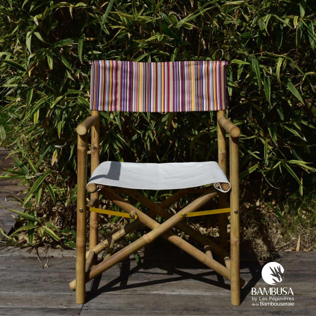 Chaise metteur en scène Stachys — bambou et coton pour jardin et terrasse
