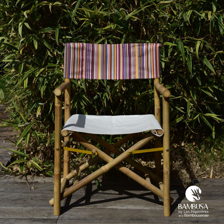 Chaise metteur en scène Stachys — bambou et coton pour jardin et terrasse