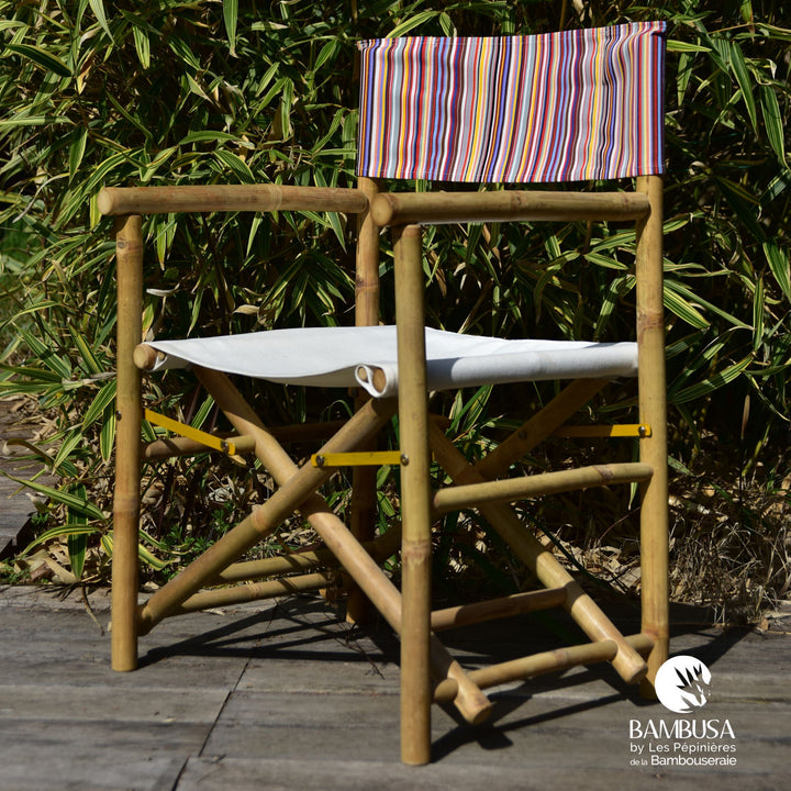 Chaise metteur en scène Stachys — bambou et coton pour jardin et terrasse — décoration de jardin