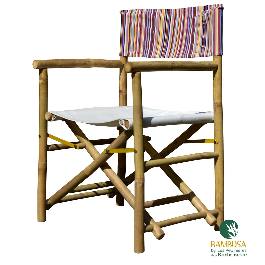 Chaise metteur en scène Stachys — bambou et coton pour jardin et terrasse — Bambusa, spécialiste du bambou