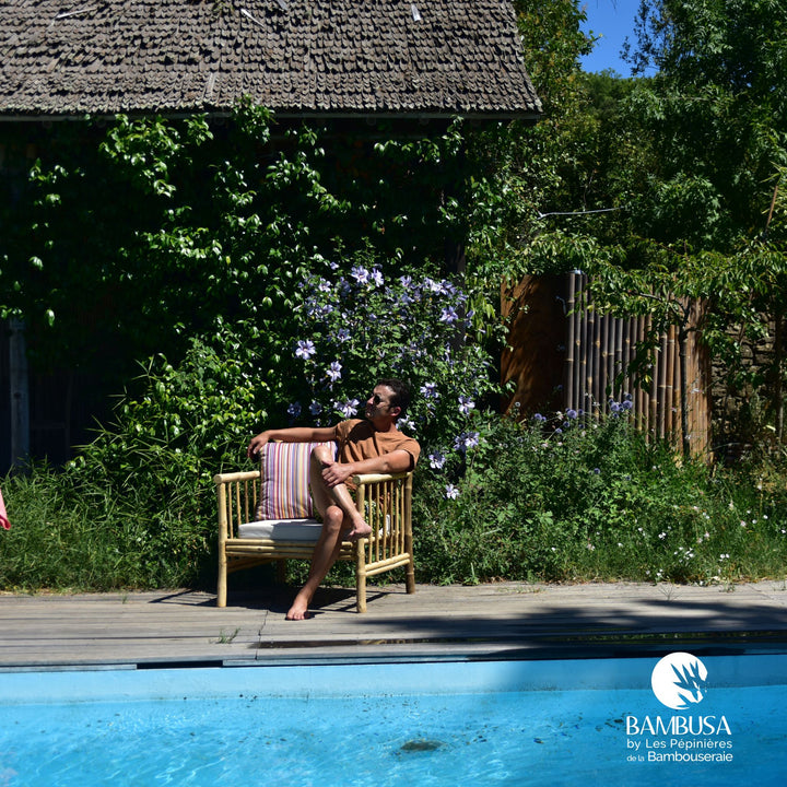 Fauteuil Siamen — fauteuil de jardin en bambou naturel brut — salon de jardin — photo 7
