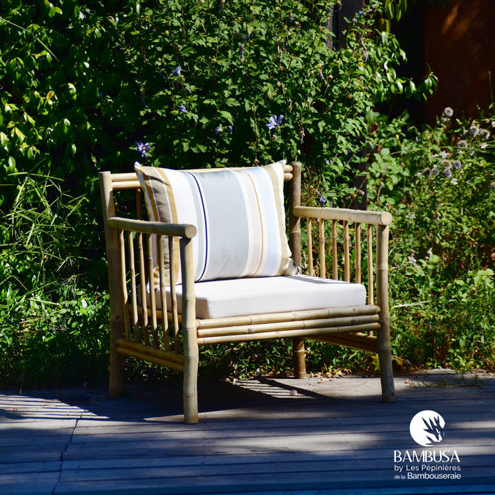 Fauteuil Siamen — fauteuil de jardin en bambou naturel brut — salon de jardin — photo 12