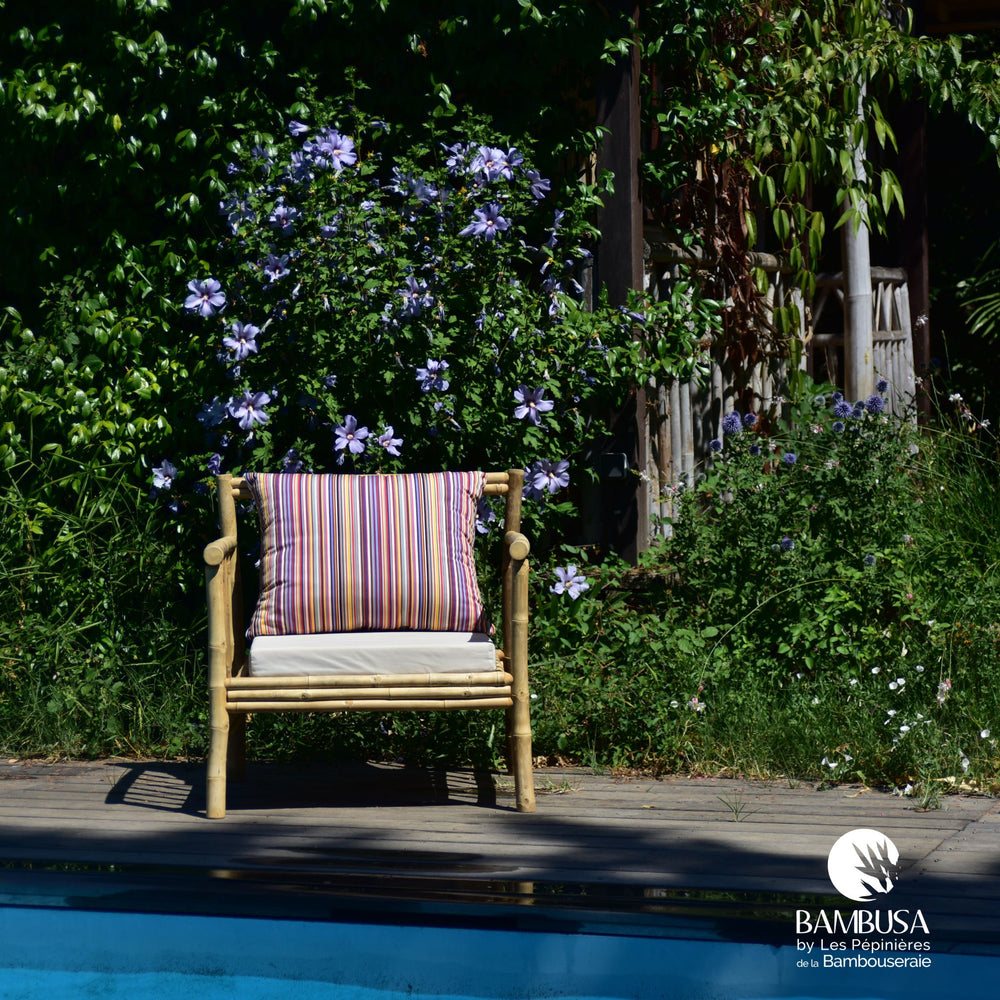 Fauteuil Siamen — fauteuil de jardin en bambou naturel brut — salon de jardin