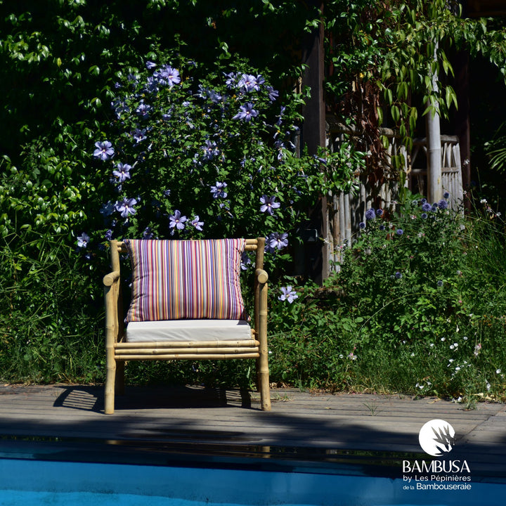 Fauteuil Siamen — fauteuil de jardin en bambou naturel brut — salon de jardin