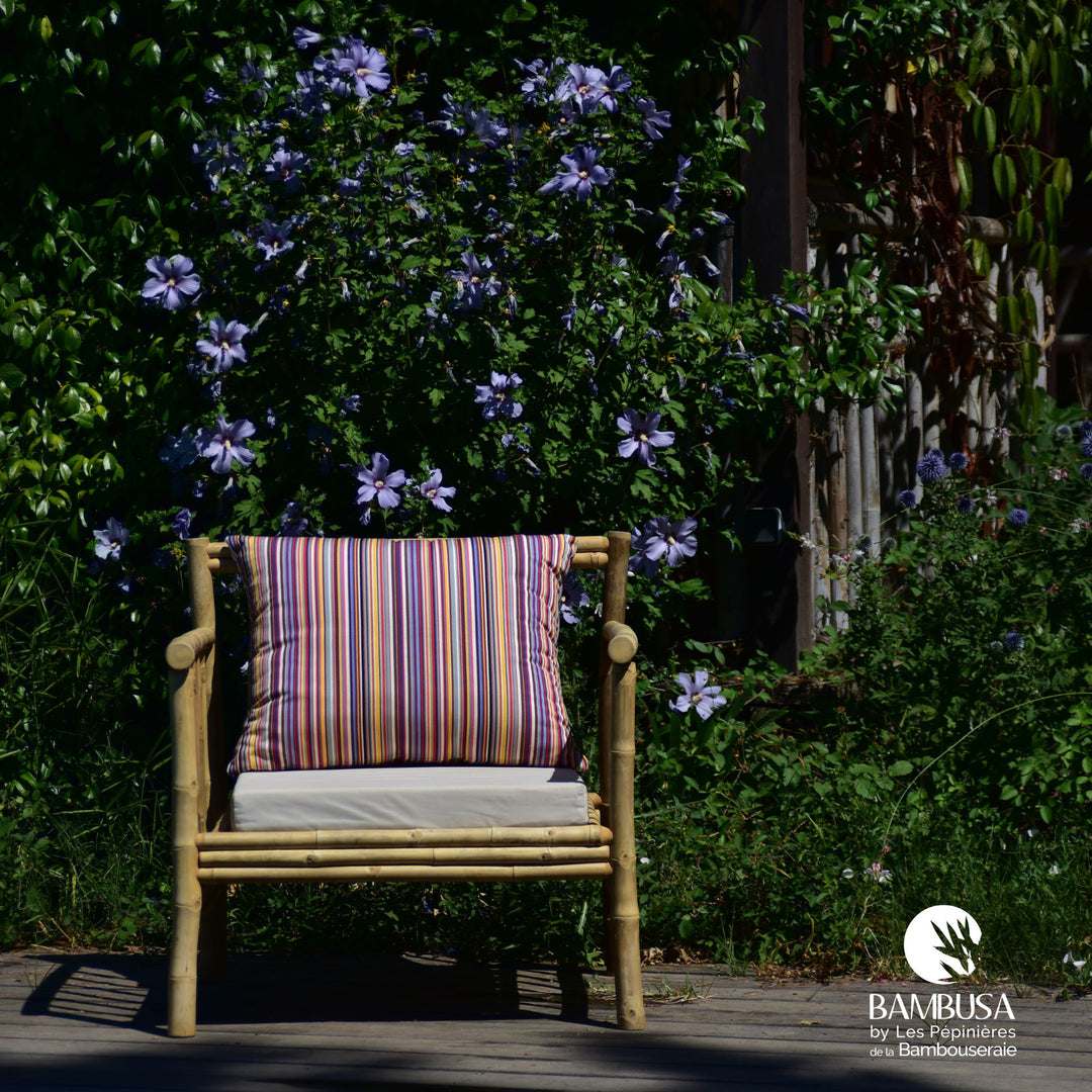 Fauteuil Siamen — fauteuil de jardin en bambou naturel brut