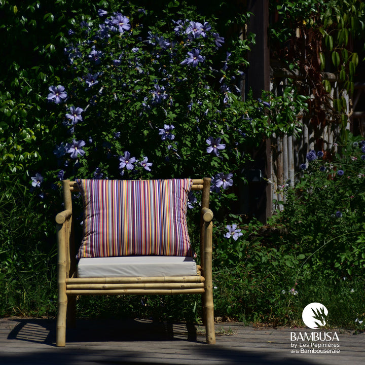 Fauteuil Siamen — fauteuil de jardin en bambou naturel brut