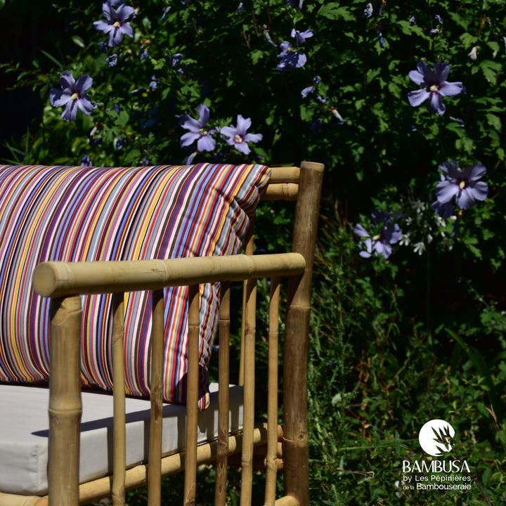 Fauteuil Siamen — fauteuil de jardin en bambou naturel brut — décoration de jardin