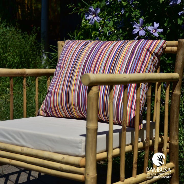 Fauteuil Siamen — fauteuil de jardin en bambou naturel brut — mobilier de jardin
