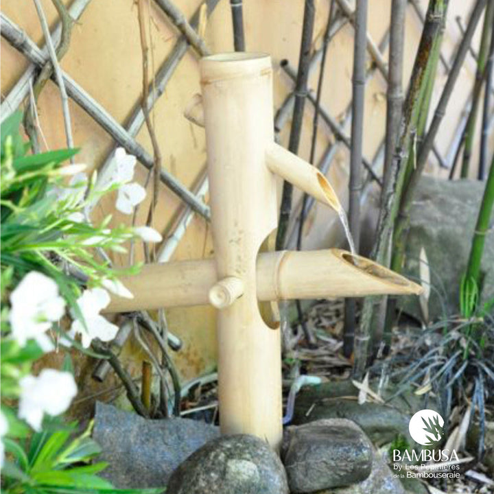 Fontaine Shishi Odoshi 50 cm – Bambou clair — décoration de jardin