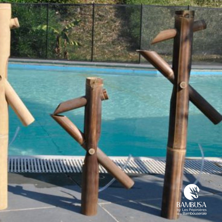 Fontaine Shishi Odoshi 50 cm – Bambou noir — décoration de jardin
