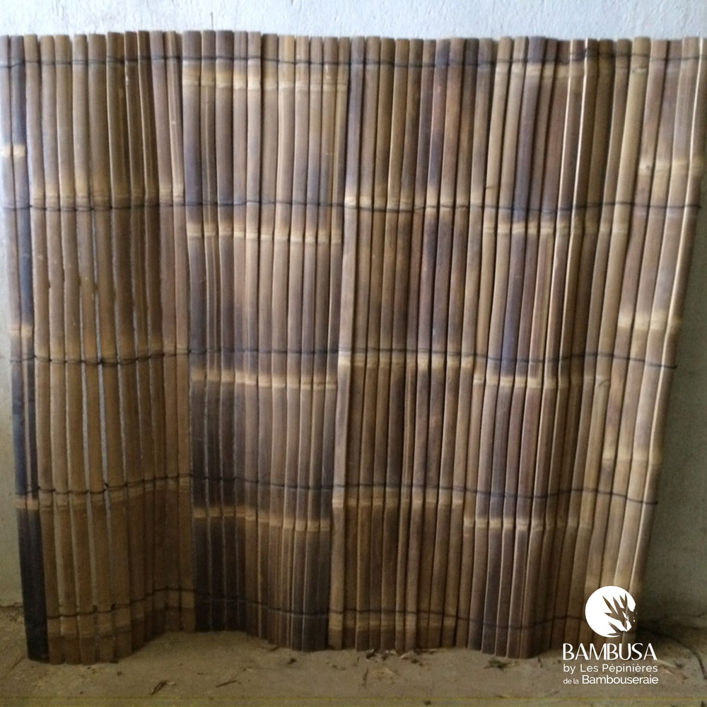 Panneau Déroulable 'Grand Pleio' Bambou Lamellé Noir – 180 x 200 cm — panneaux & clôtures bambou