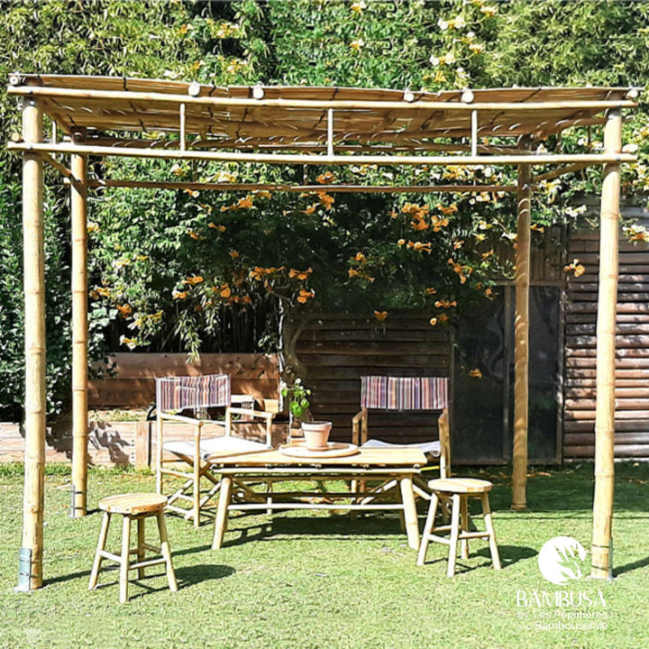 Pergola Barbi — pergola de jardin en bambou naturel à monter