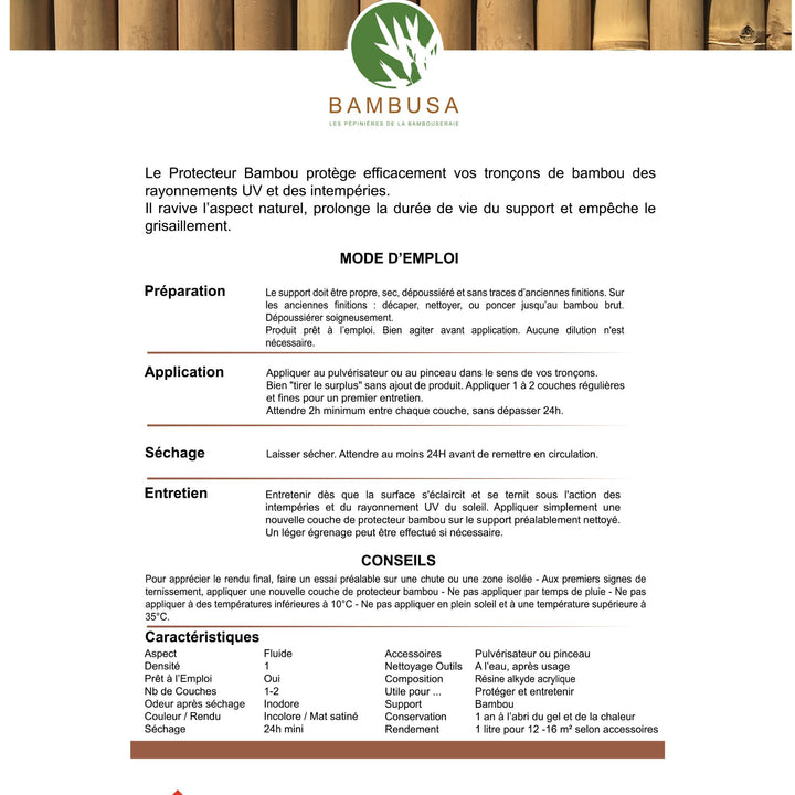 Protecteur bambou Bambusa — traitement UV et intempéries pour bambou extérieur — photo 7