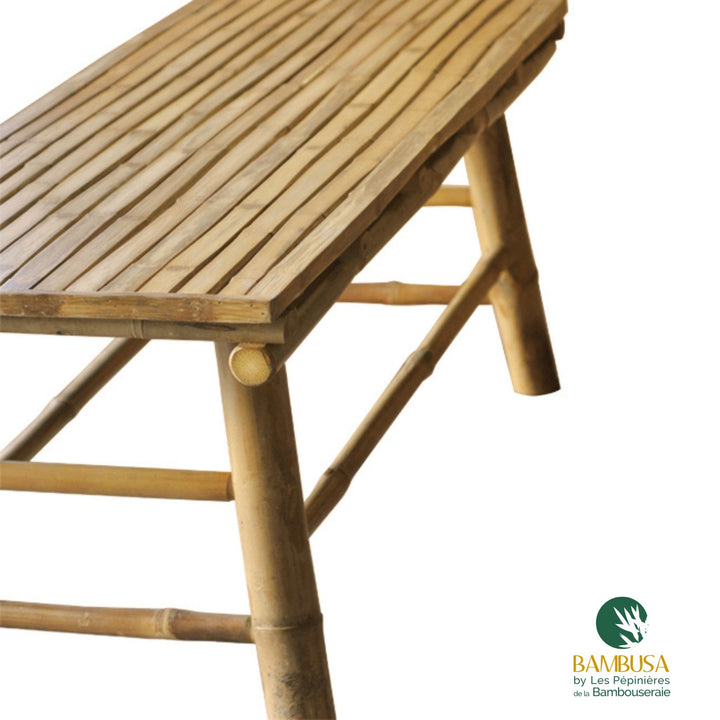 Table basse Iron Bamboo — table de salon de jardin en bambou naturel — décoration de jardin — photo 6