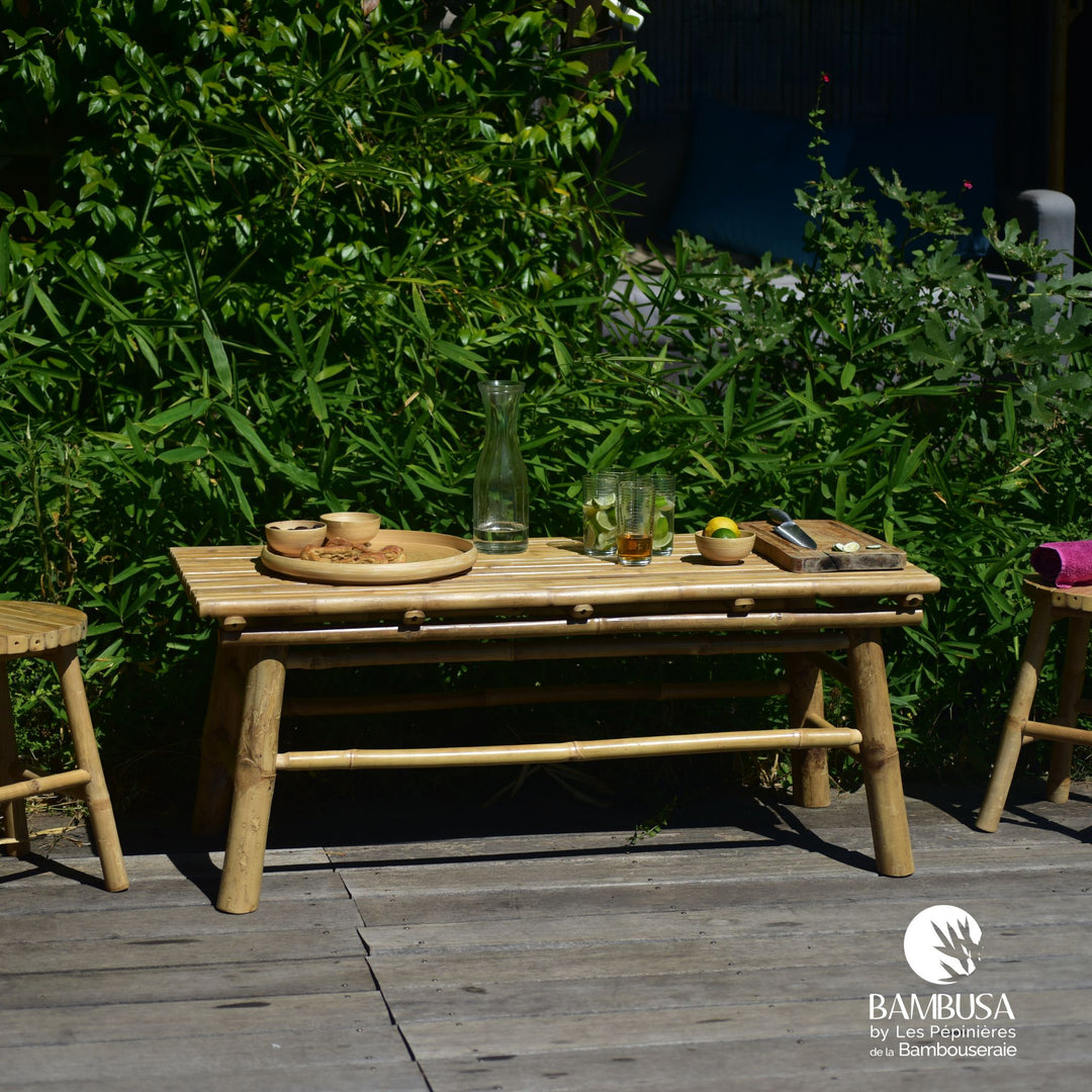 Table basse Iron Bamboo — table de salon de jardin en bambou naturel — Bambusa, spécialiste du bambou — photo 8