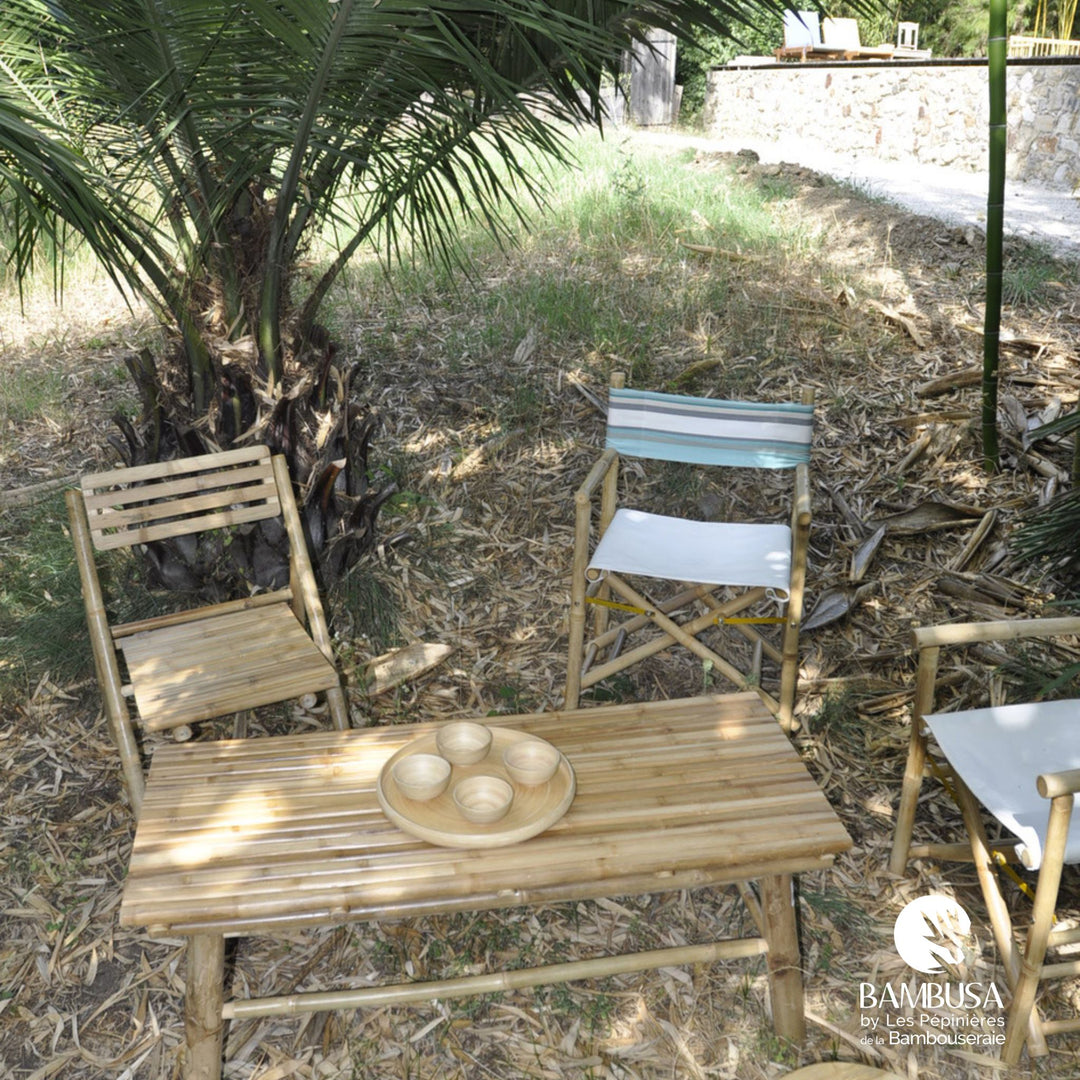 Table basse Iron Bamboo — table de salon de jardin en bambou naturel — décoration de jardin — photo 10