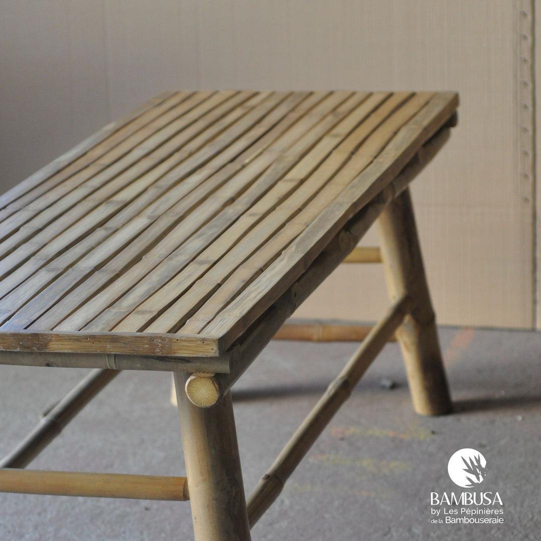 Table basse Iron Bamboo — table de salon de jardin en bambou naturel