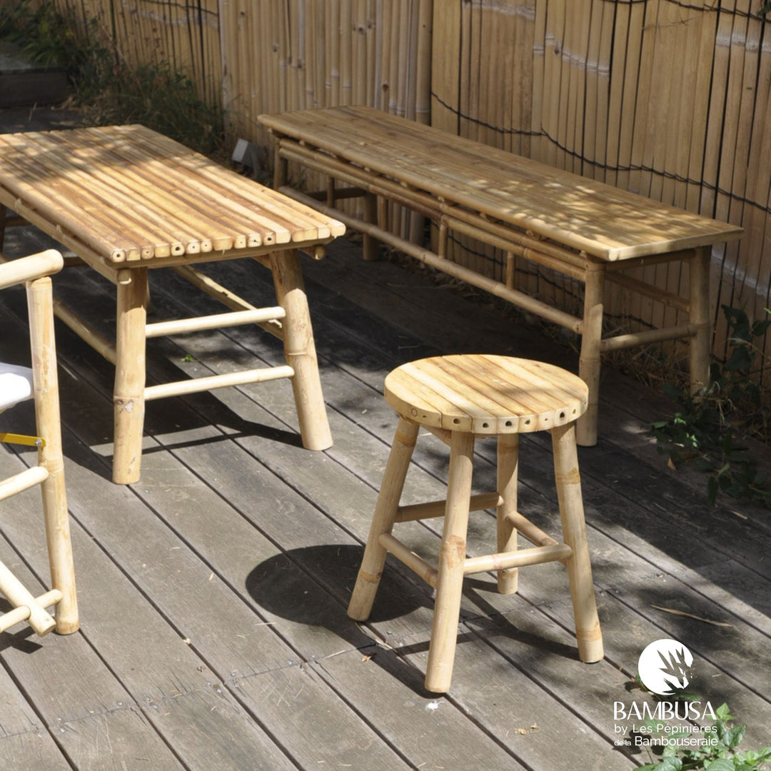 Tabouret Shibo — tabouret de jardin en bambou naturel