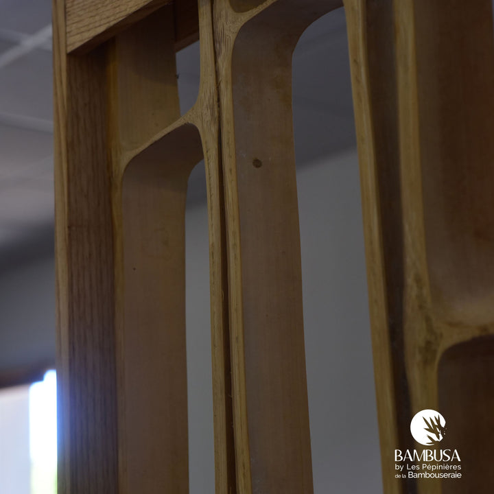 Cloison Otatea 200 × 100 cm — claustra en tranches de bambou et châtaignier