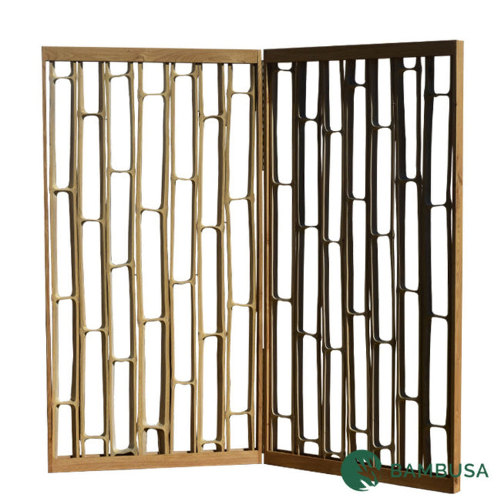 Cloison Otatea 200 × 100 cm — claustra en tranches de bambou et châtaignier
